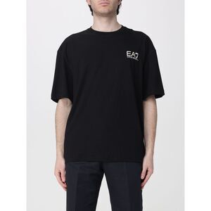 Ea7 Men Printed Cotton Crew Neck T-Shirt Ea7